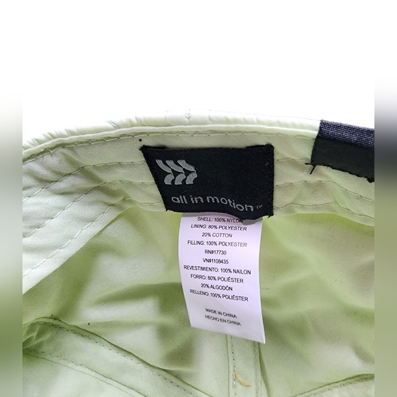 All In Motion Mint Green Quilted Drawstring Athletic Hat NWT - Picture 3 of 5